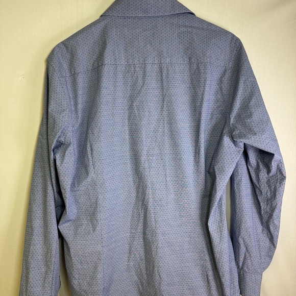 7 Diamonds Blue Patterned button up Men's Shirt - Picture 2 of 8
